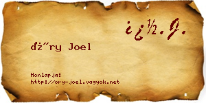Őry Joel névjegykártya